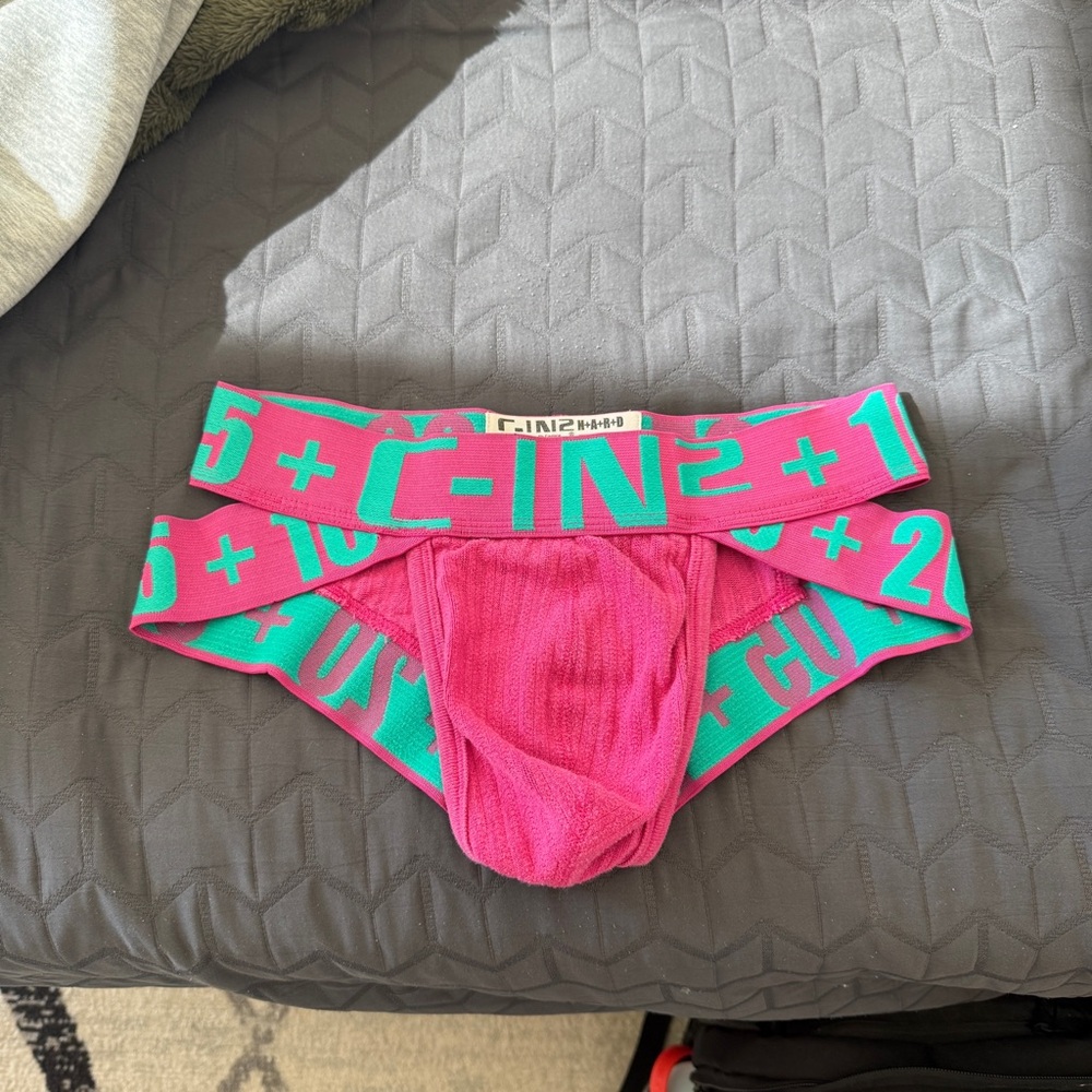 (XS) C-IN2 Jock Brief Bondage Pink & Teal